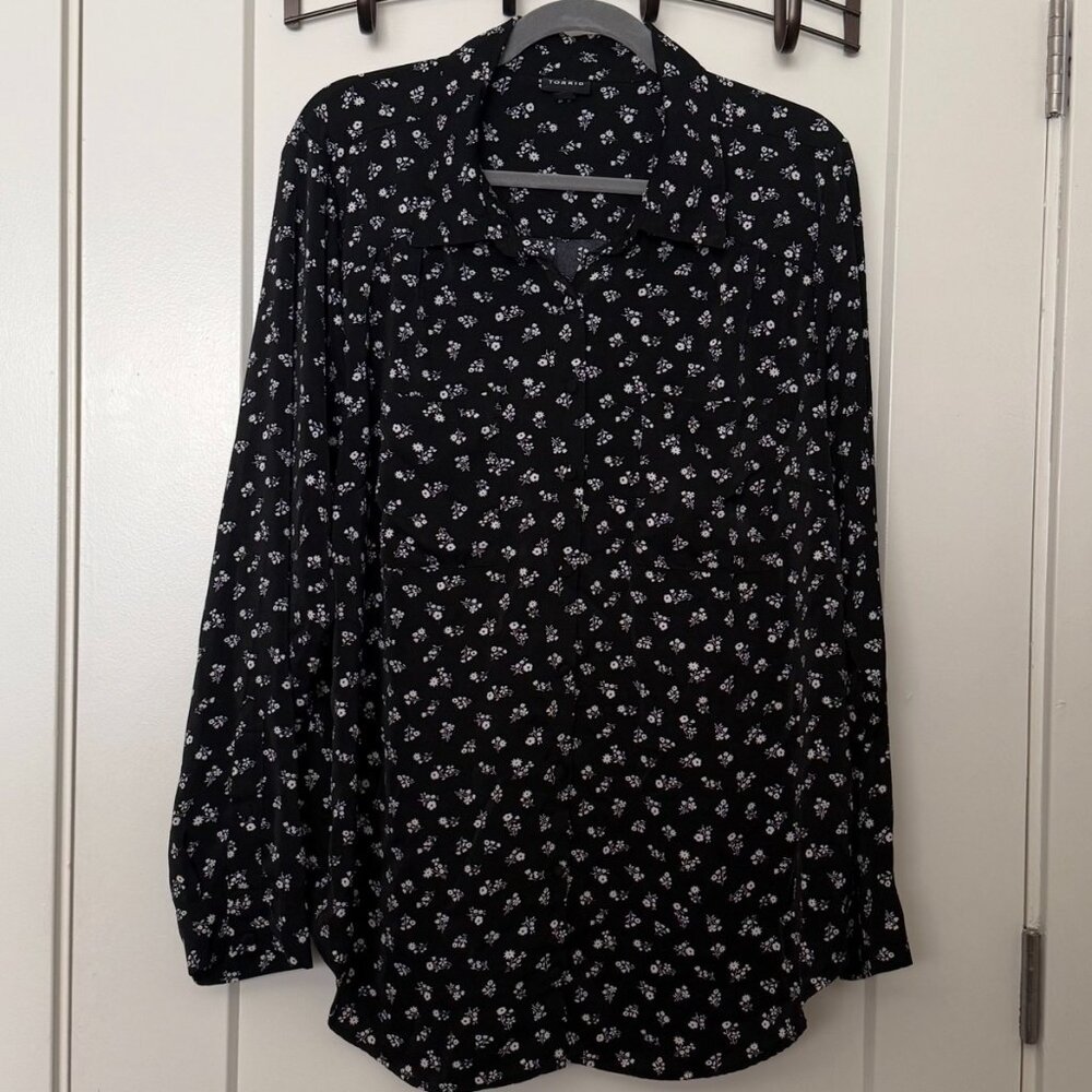 Torrid Floral Long Sleeve Button Up Blouse